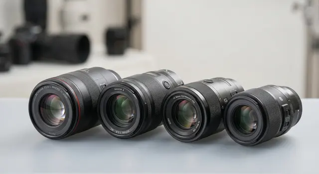 Macro lens mounted on a camera capturing a gemstone close-up