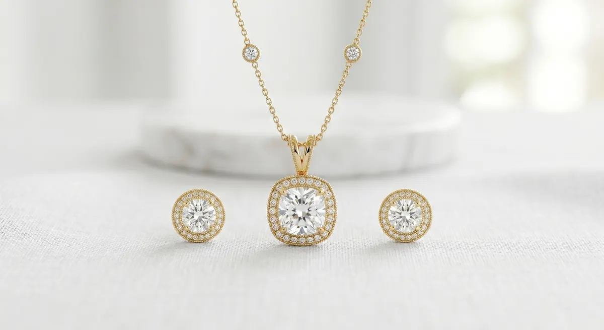 Necklace styled for an Etsy product listing on a neutral background